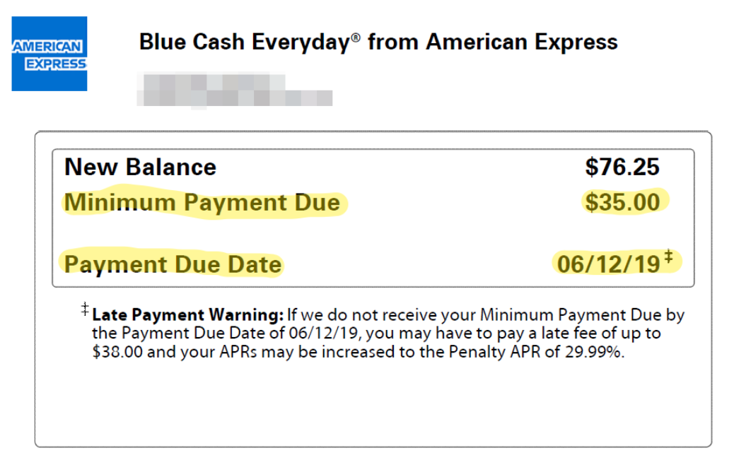 Credit Card Statement Showing Payment Information Credit Card Statement Showing Payment Information