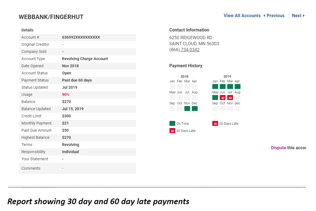 Report Showing 30 Day And 60 Day Late Payments Report Showing 30 Day And 60 Day Late Payments